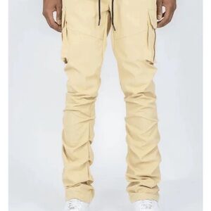 Rebel Minds Men's Tan Stacked Cargo Pants Size‎ Medium